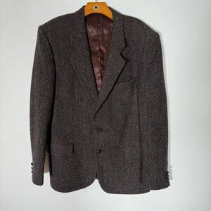 Vintage Harris Tweed Blazer Sport Coat Brown  ~42R